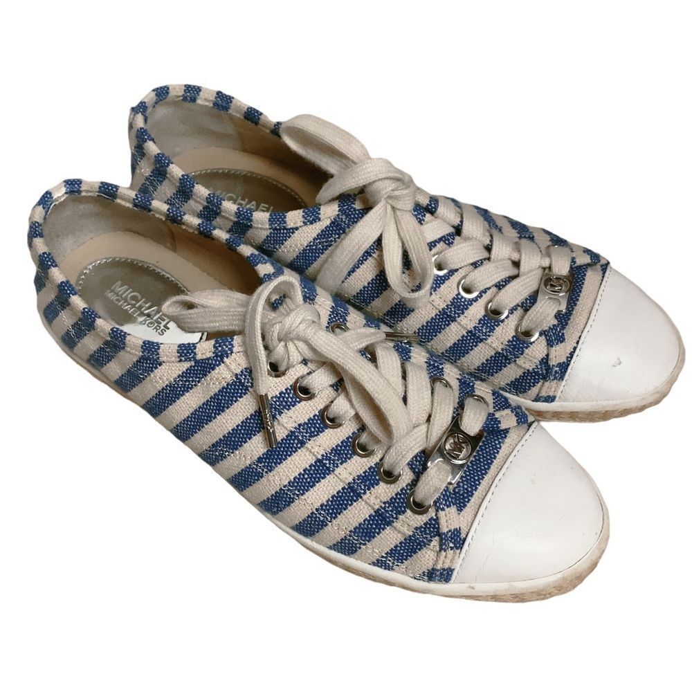 MICHAEL Michael Kors Kristy Lace Up Blue White Sneaker 7.5 M